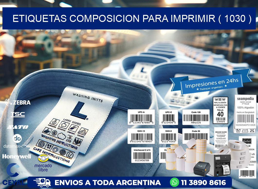 ETIQUETAS COMPOSICION PARA IMPRIMIR ( 1030 )
