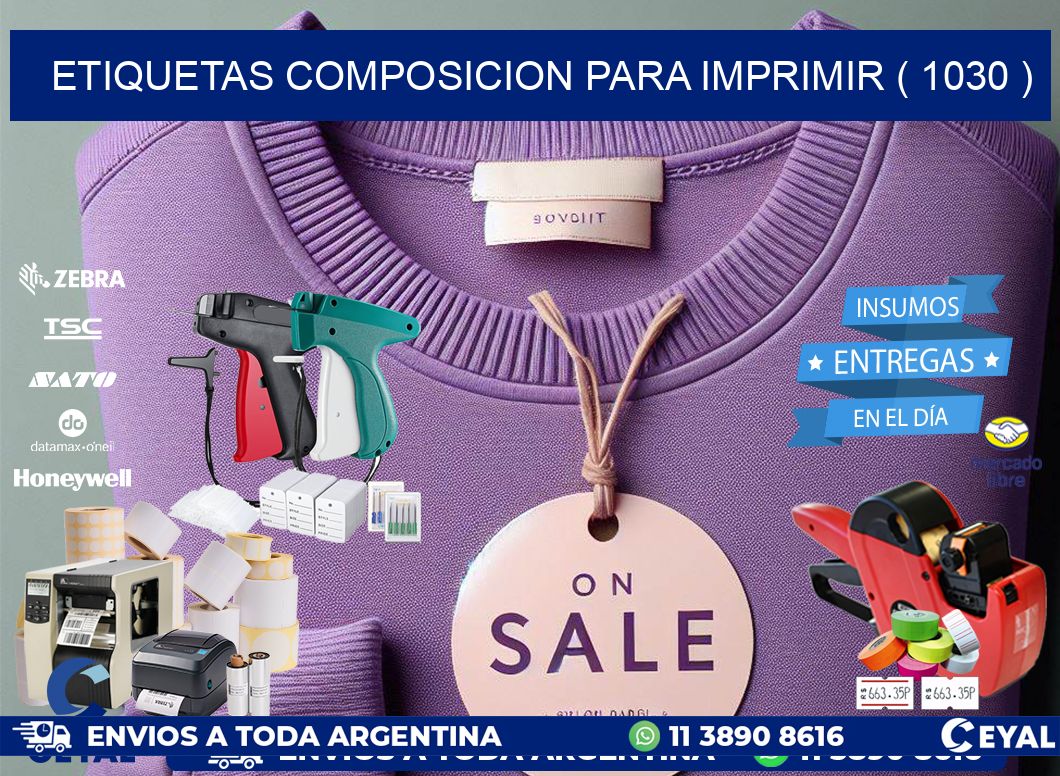 ETIQUETAS COMPOSICION PARA IMPRIMIR ( 1030 )