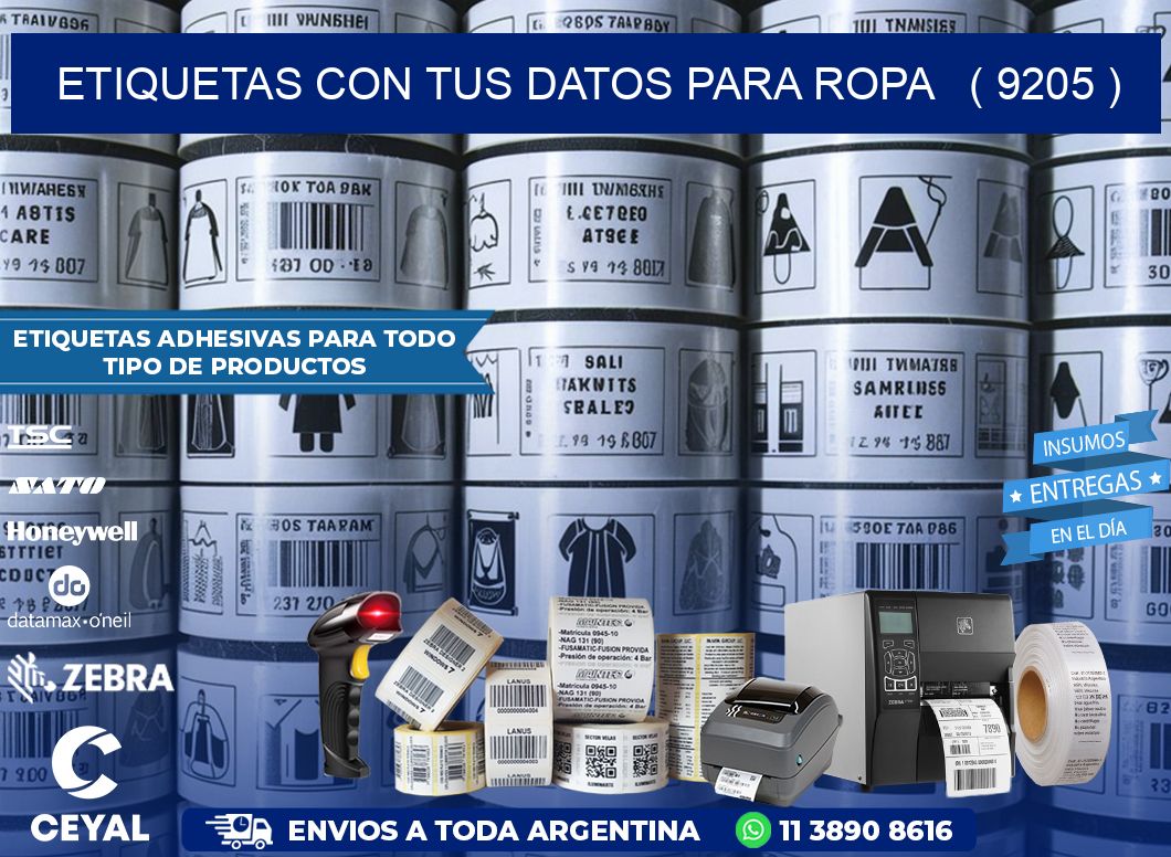 ETIQUETAS CON TUS DATOS PARA ROPA   ( 9205 )