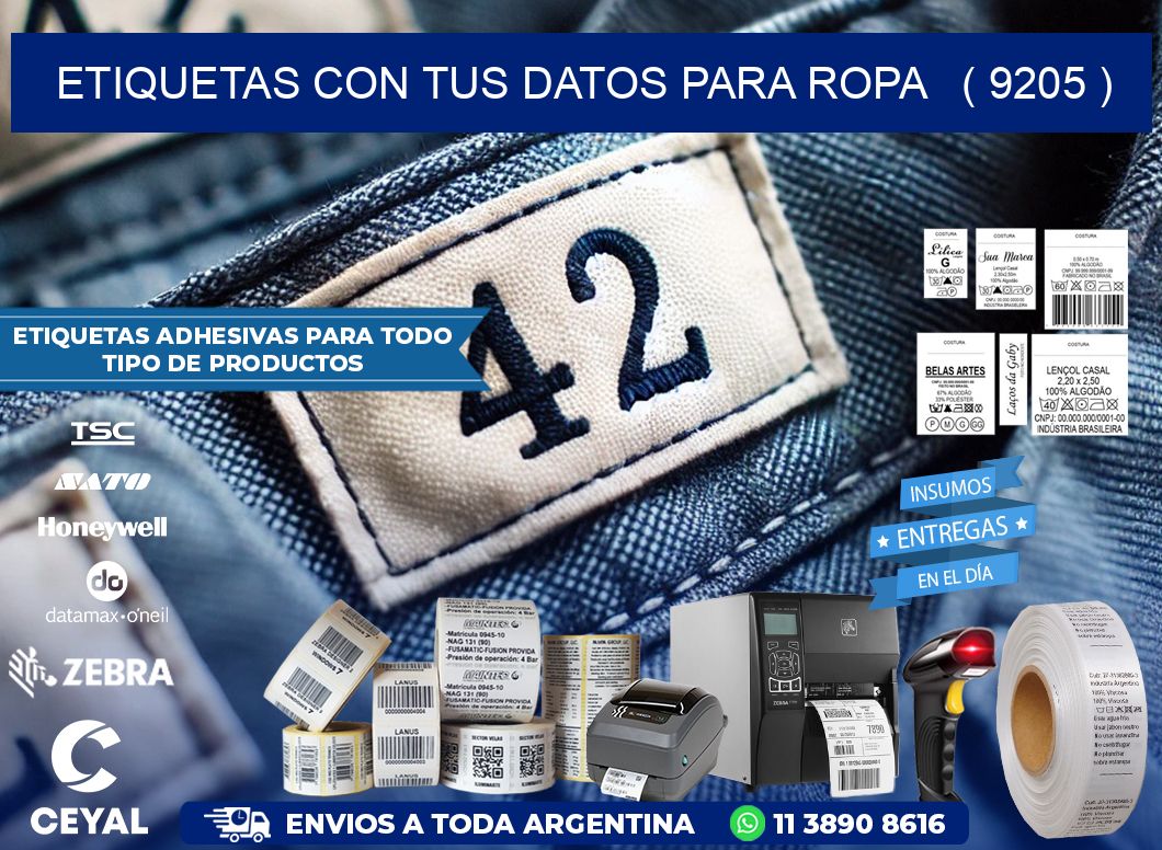 ETIQUETAS CON TUS DATOS PARA ROPA   ( 9205 )