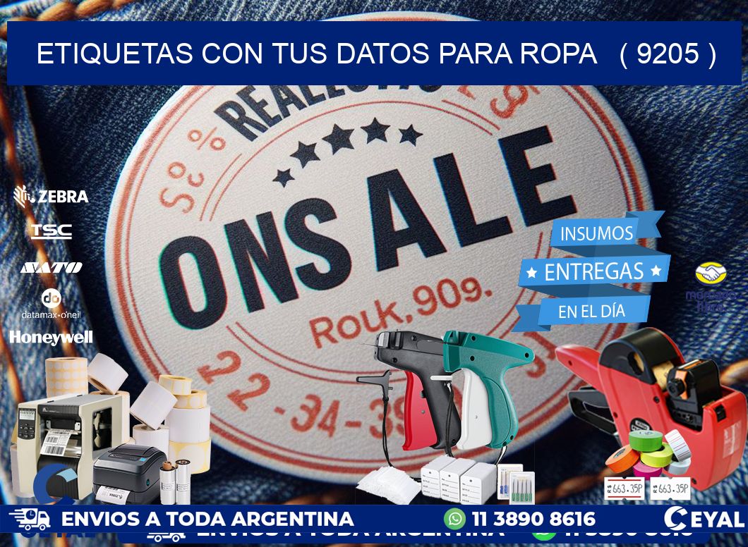 ETIQUETAS CON TUS DATOS PARA ROPA   ( 9205 )