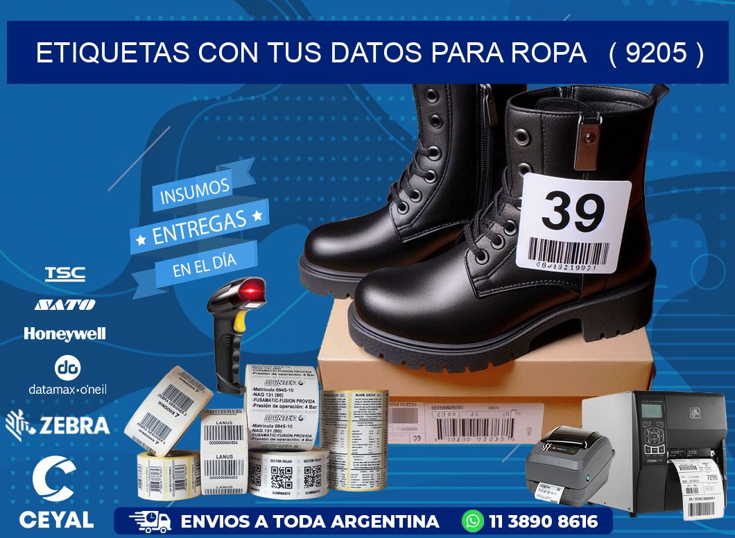 ETIQUETAS CON TUS DATOS PARA ROPA   ( 9205 )