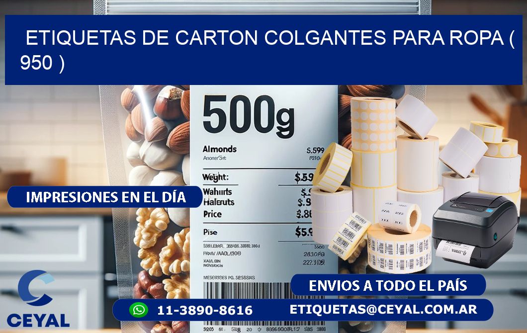 ETIQUETAS DE CARTON COLGANTES PARA ROPA ( 950 )