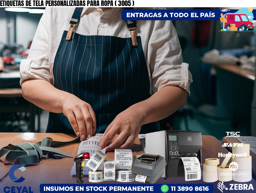 ETIQUETAS DE TELA PERSONALIZADAS PARA ROPA ( 3005 )