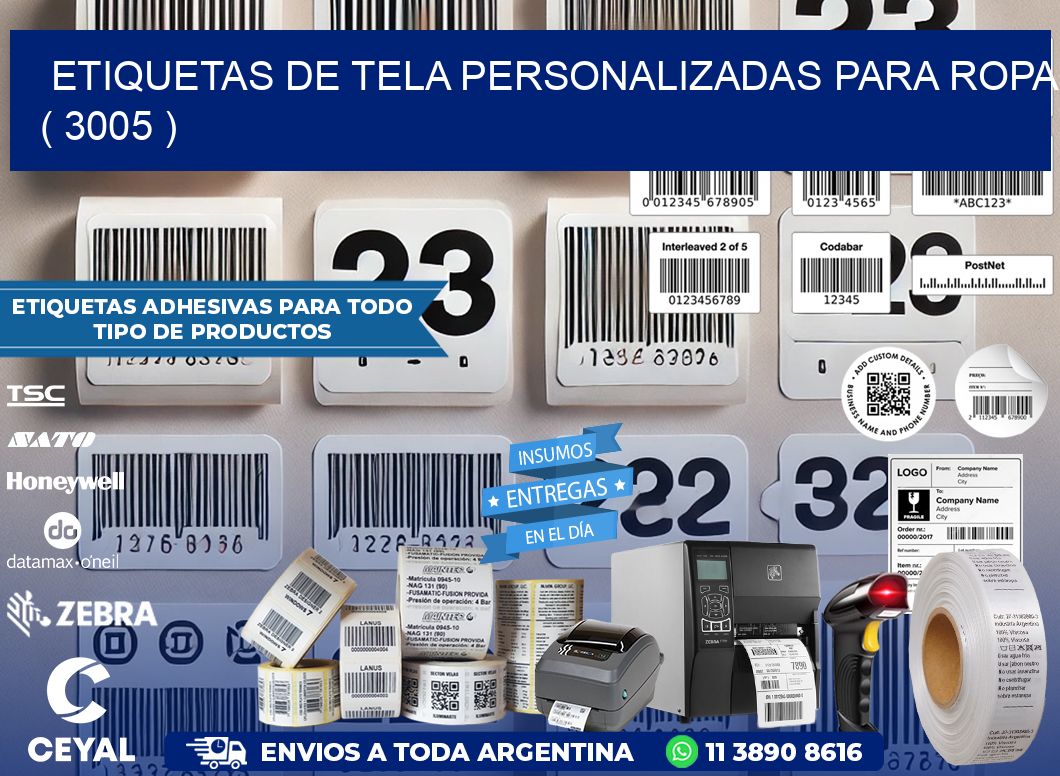 ETIQUETAS DE TELA PERSONALIZADAS PARA ROPA ( 3005 )