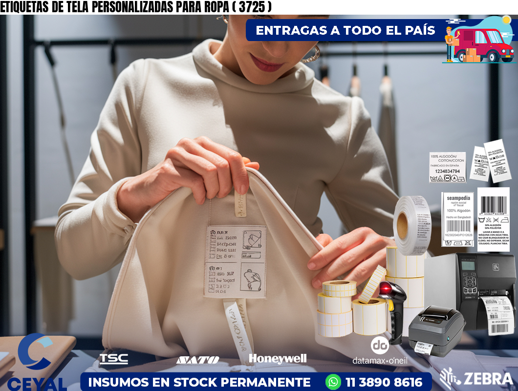 ETIQUETAS DE TELA PERSONALIZADAS PARA ROPA ( 3725 )