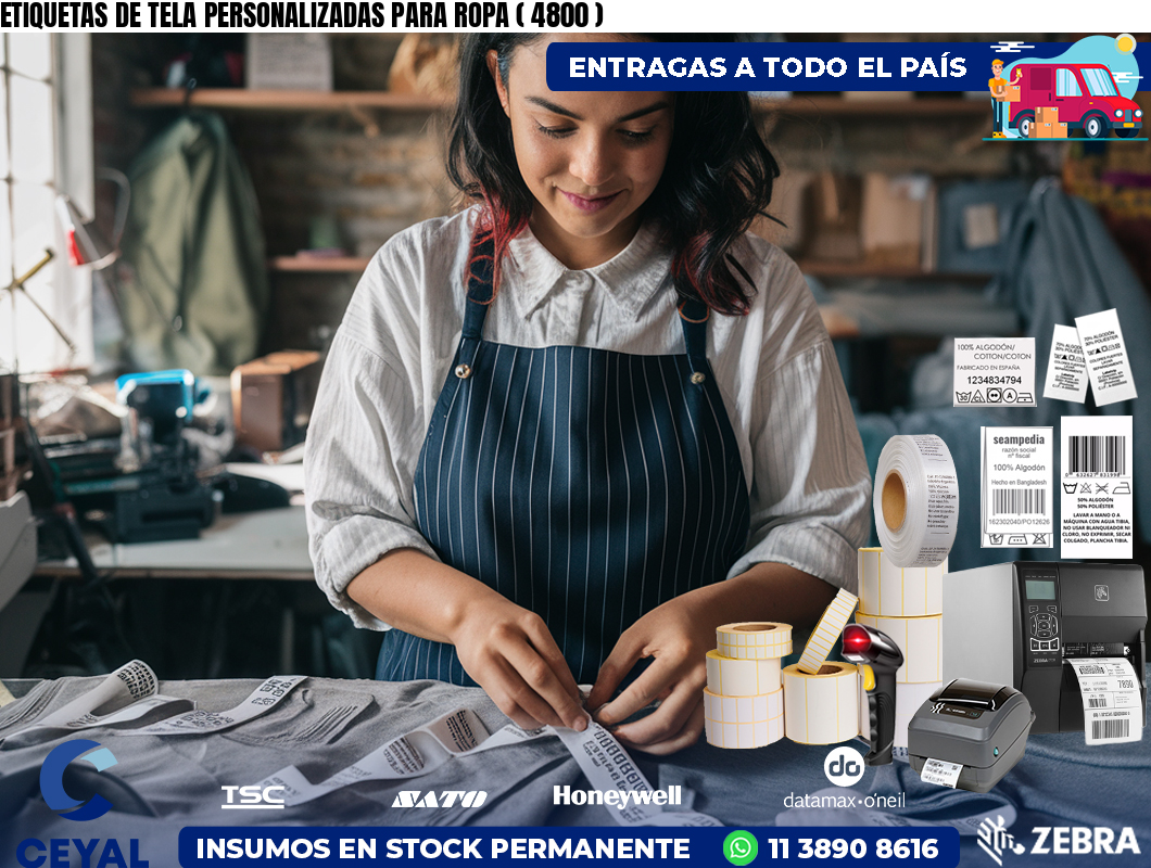 ETIQUETAS DE TELA PERSONALIZADAS PARA ROPA ( 4800 )