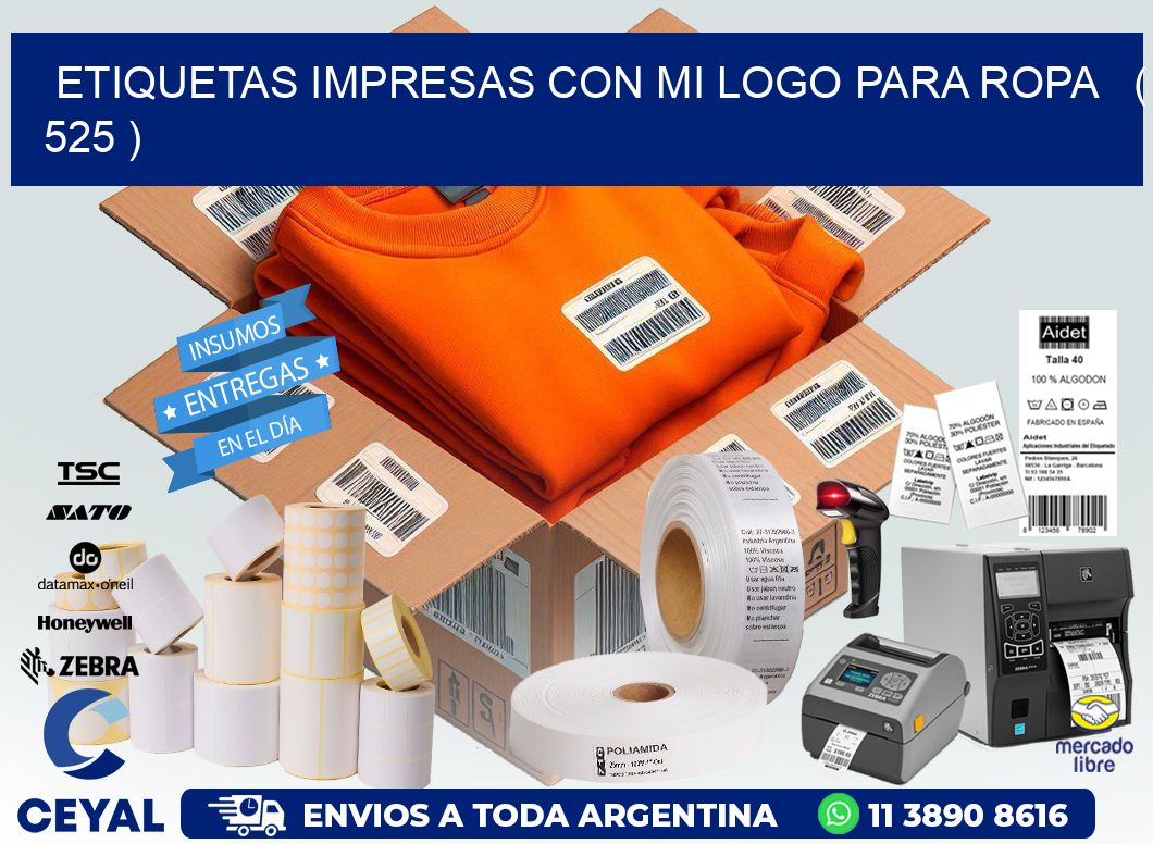 ETIQUETAS IMPRESAS CON MI LOGO PARA ROPA   ( 525 )