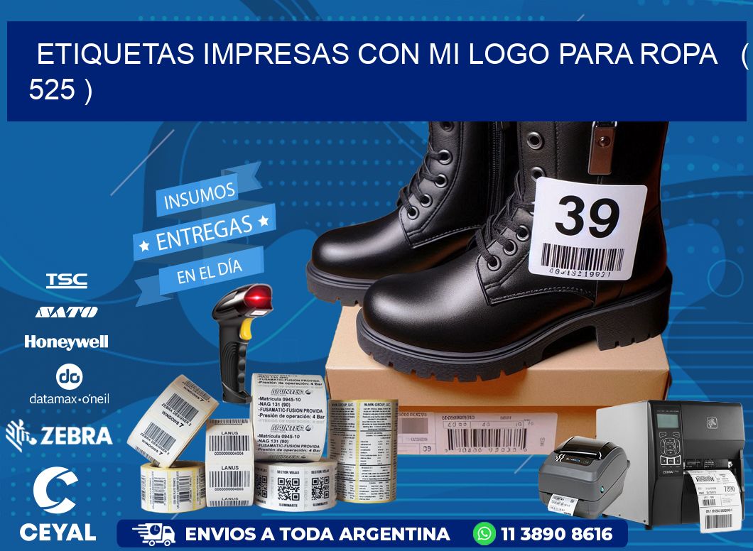 ETIQUETAS IMPRESAS CON MI LOGO PARA ROPA   ( 525 )