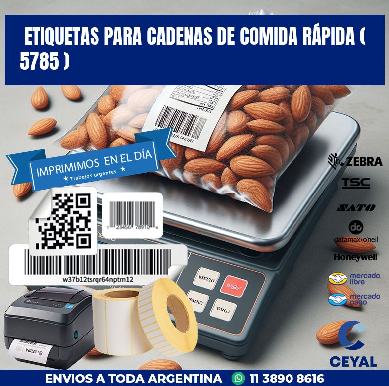 ETIQUETAS PARA CADENAS DE COMIDA RÁPIDA ( 5785 )