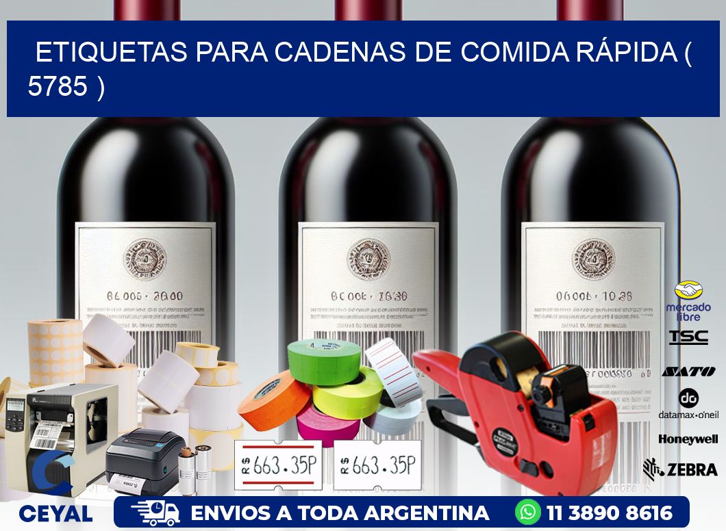 ETIQUETAS PARA CADENAS DE COMIDA RÁPIDA ( 5785 )