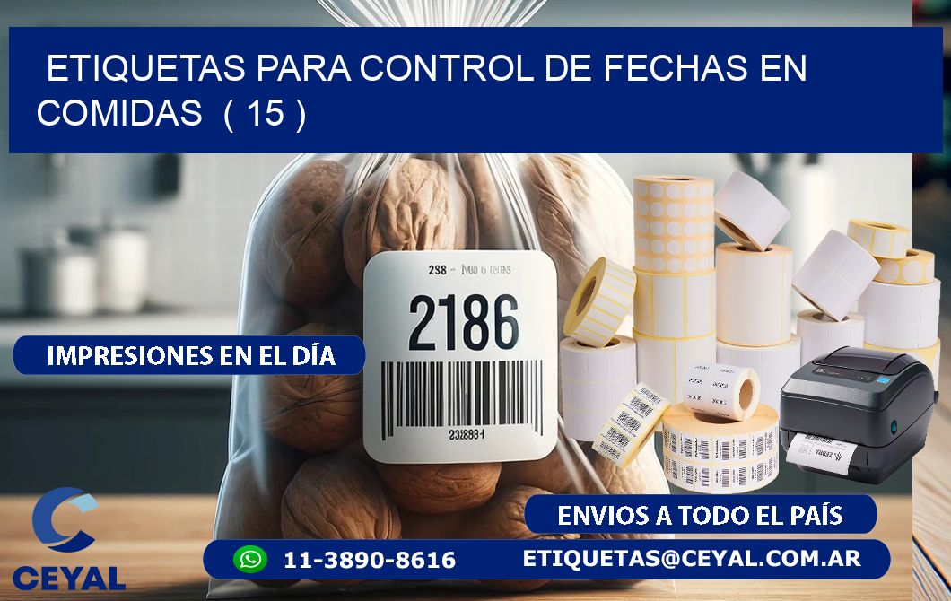 ETIQUETAS PARA CONTROL DE FECHAS EN COMIDAS  ( 15 )