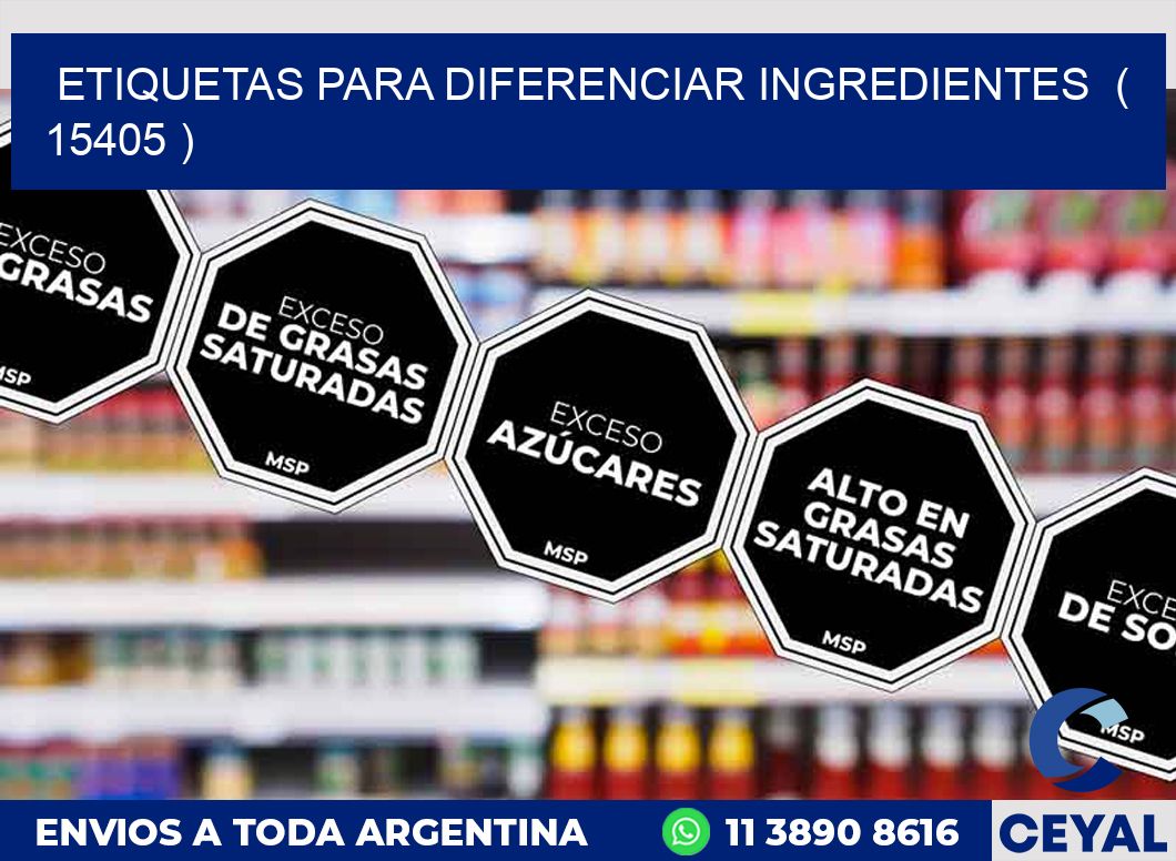 ETIQUETAS PARA DIFERENCIAR INGREDIENTES  ( 15405 )