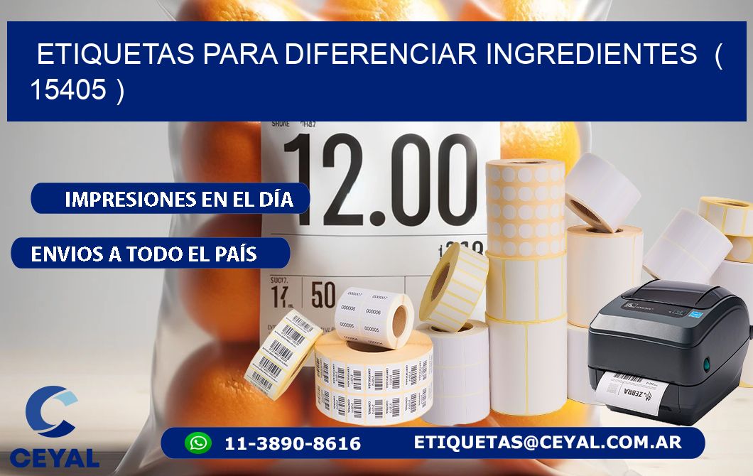 ETIQUETAS PARA DIFERENCIAR INGREDIENTES  ( 15405 )