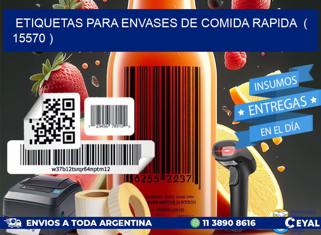ETIQUETAS PARA ENVASES DE COMIDA RAPIDA  ( 15570 )
