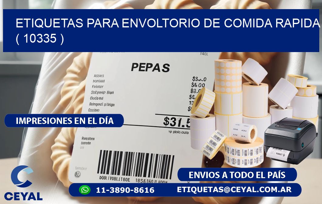 ETIQUETAS PARA ENVOLTORIO DE COMIDA RAPIDA  ( 10335 )