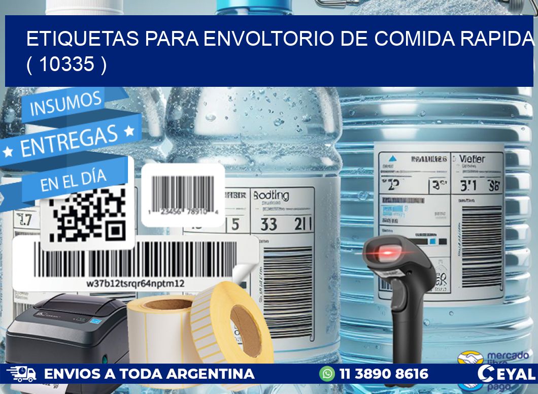 ETIQUETAS PARA ENVOLTORIO DE COMIDA RAPIDA  ( 10335 )