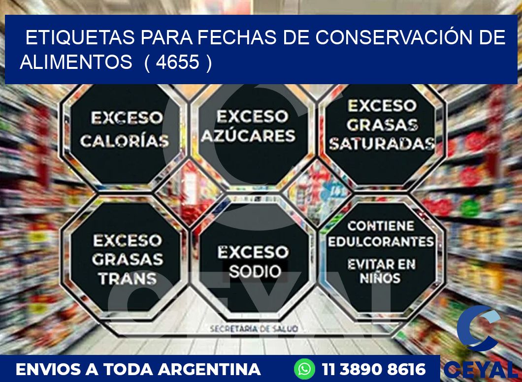 ETIQUETAS PARA FECHAS DE CONSERVACIÓN DE ALIMENTOS  ( 4655 )