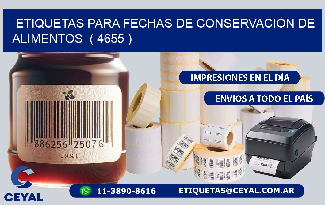 ETIQUETAS PARA FECHAS DE CONSERVACIÓN DE ALIMENTOS  ( 4655 )