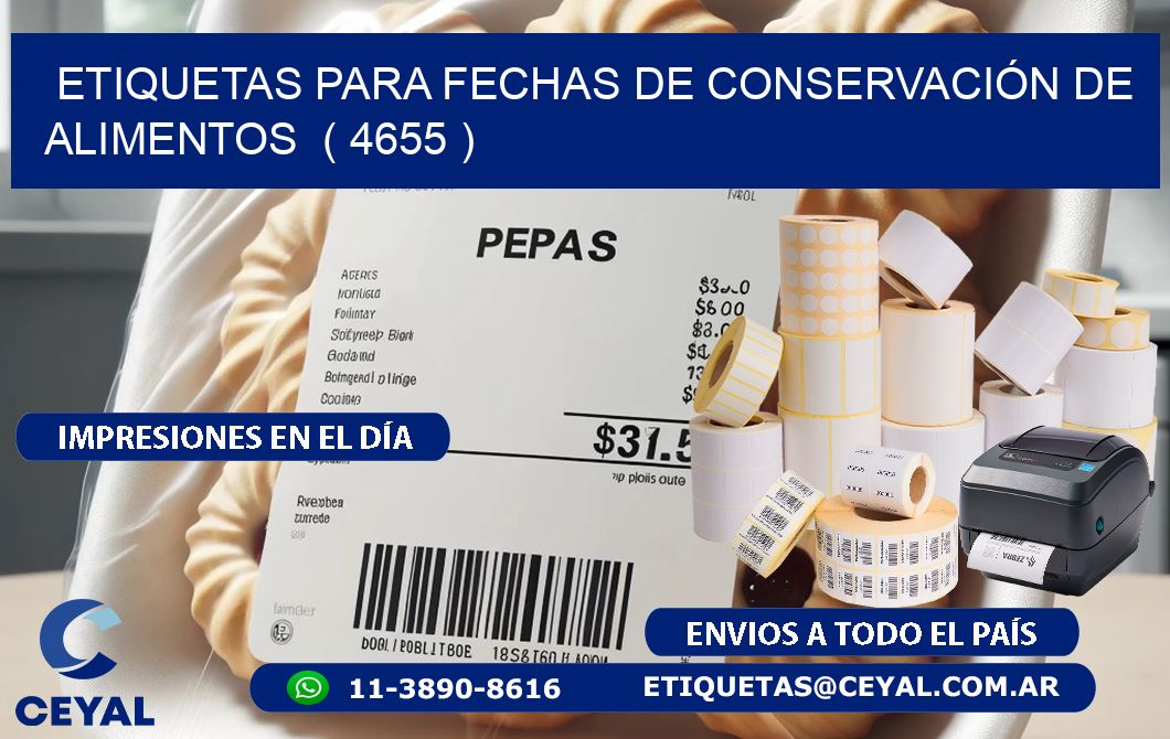 ETIQUETAS PARA FECHAS DE CONSERVACIÓN DE ALIMENTOS  ( 4655 )
