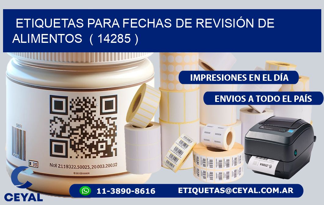 ETIQUETAS PARA FECHAS DE REVISIÓN DE ALIMENTOS  ( 14285 )