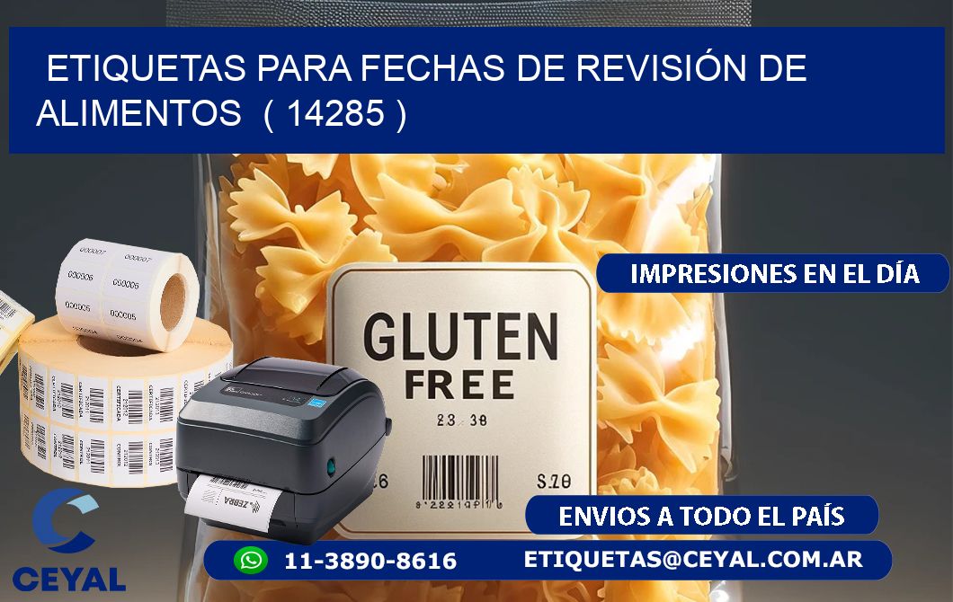 ETIQUETAS PARA FECHAS DE REVISIÓN DE ALIMENTOS  ( 14285 )