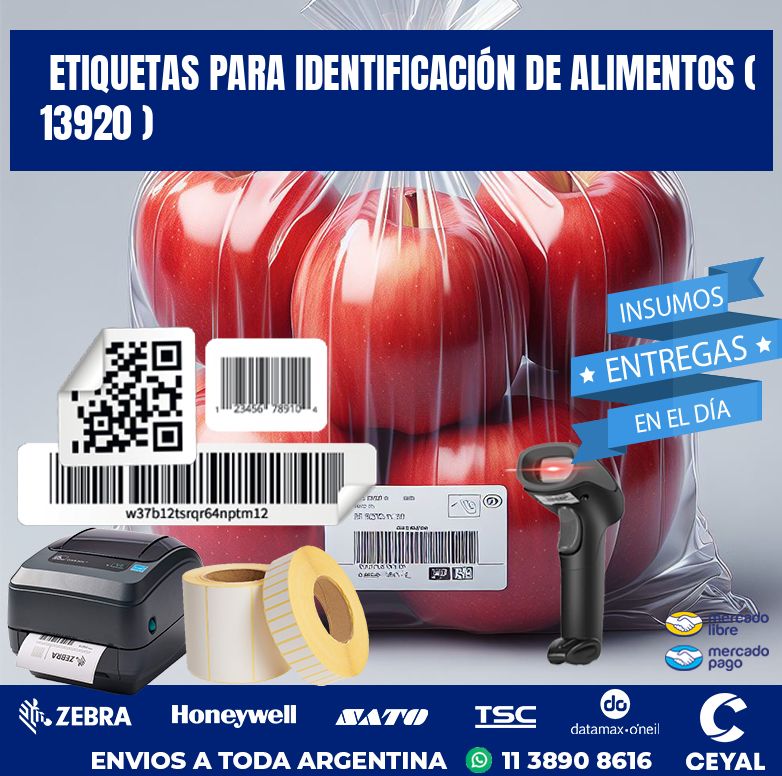 ETIQUETAS PARA IDENTIFICACIÓN DE ALIMENTOS ( 13920 )