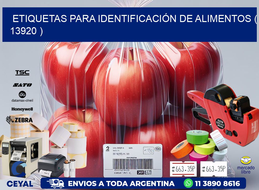 ETIQUETAS PARA IDENTIFICACIÓN DE ALIMENTOS ( 13920 )