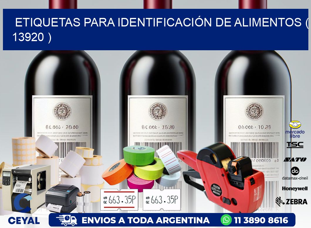 ETIQUETAS PARA IDENTIFICACIÓN DE ALIMENTOS ( 13920 )