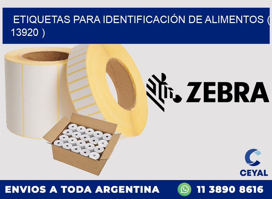 ETIQUETAS PARA IDENTIFICACIÓN DE ALIMENTOS ( 13920 )