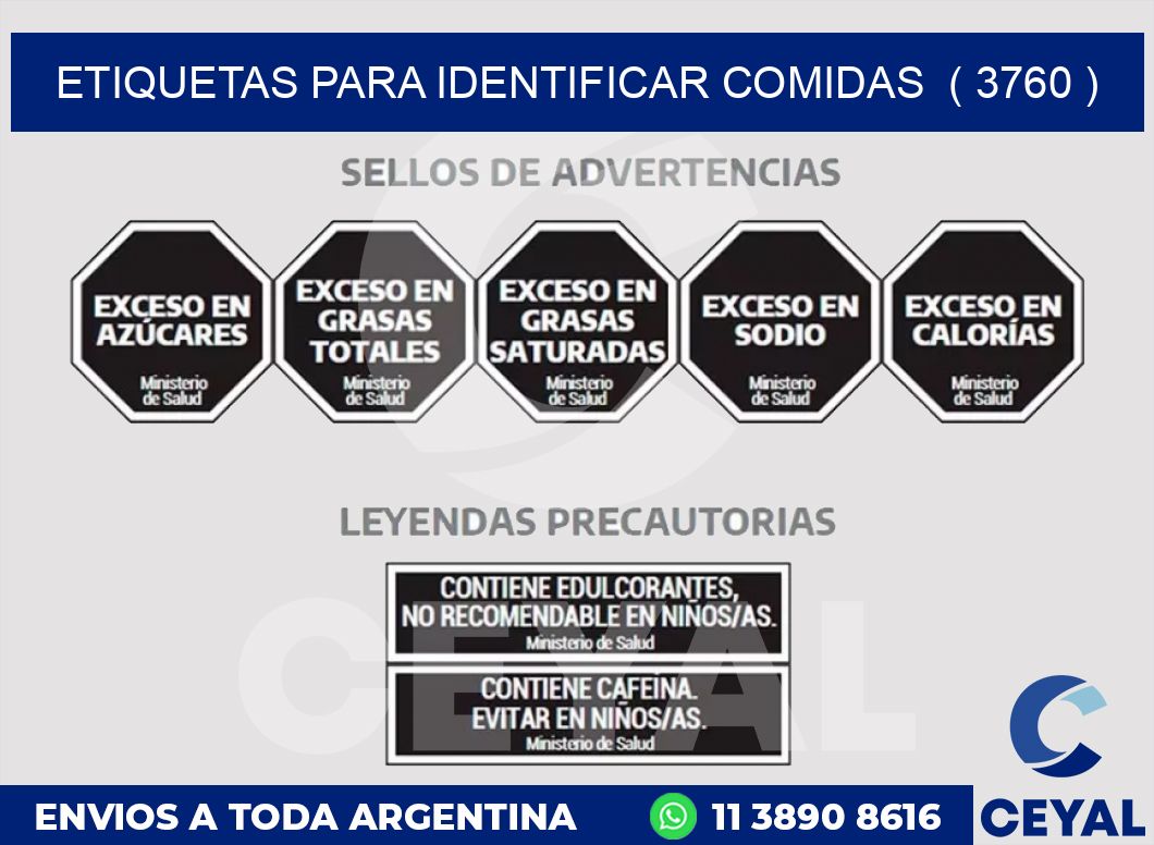 ETIQUETAS PARA IDENTIFICAR COMIDAS  ( 3760 )