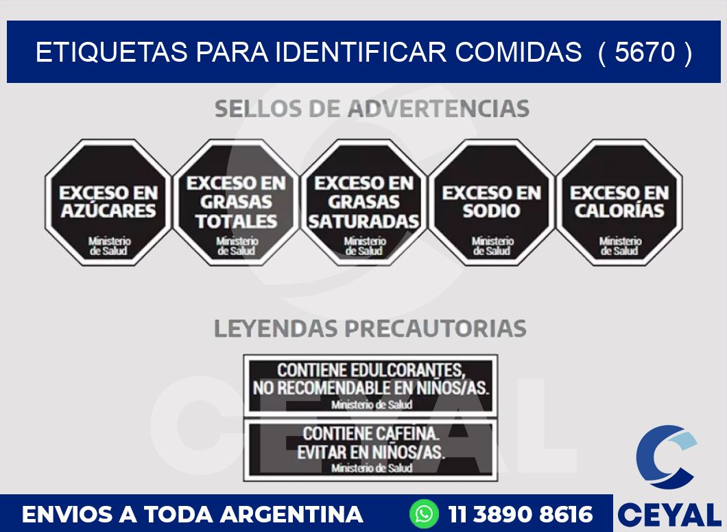ETIQUETAS PARA IDENTIFICAR COMIDAS  ( 5670 )