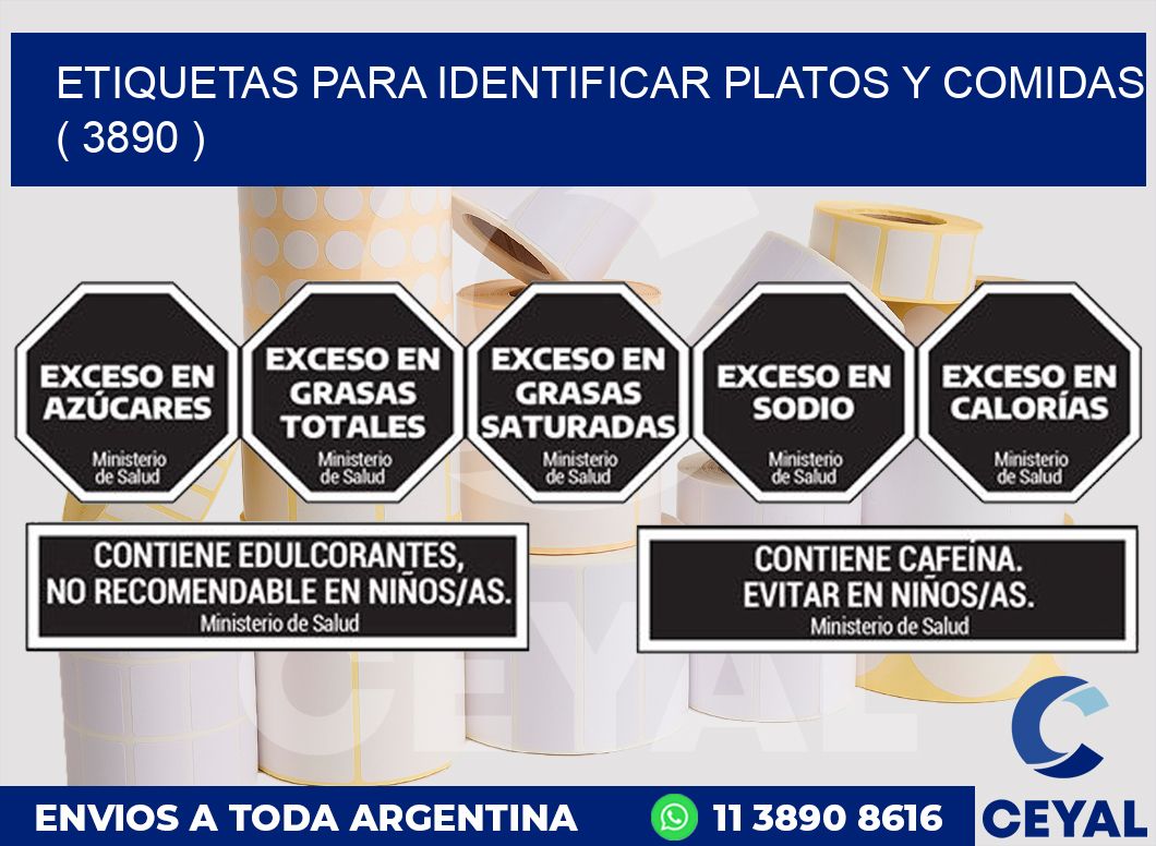 ETIQUETAS PARA IDENTIFICAR PLATOS Y COMIDAS  ( 3890 )