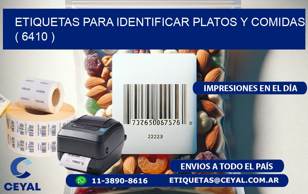 ETIQUETAS PARA IDENTIFICAR PLATOS Y COMIDAS  ( 6410 )