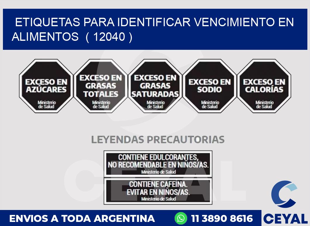 ETIQUETAS PARA IDENTIFICAR VENCIMIENTO EN ALIMENTOS  ( 12040 )