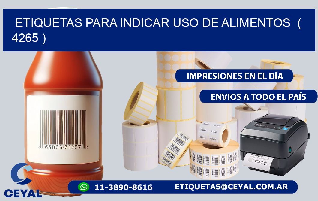 ETIQUETAS PARA INDICAR USO DE ALIMENTOS  ( 4265 )