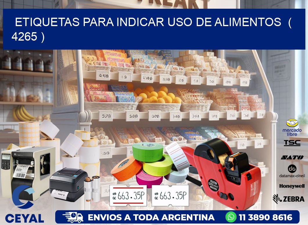 ETIQUETAS PARA INDICAR USO DE ALIMENTOS  ( 4265 )