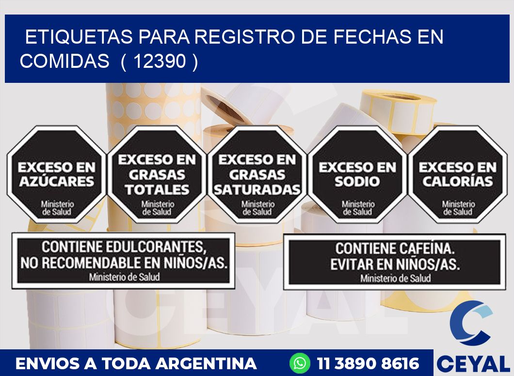 ETIQUETAS PARA REGISTRO DE FECHAS EN COMIDAS  ( 12390 )