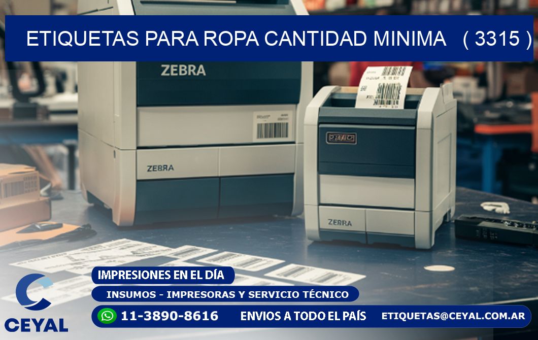 ETIQUETAS PARA ROPA CANTIDAD MINIMA   ( 3315 )