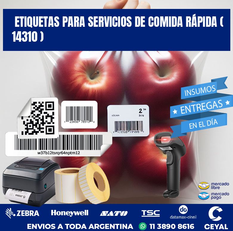 ETIQUETAS PARA SERVICIOS DE COMIDA RÁPIDA ( 14310 )