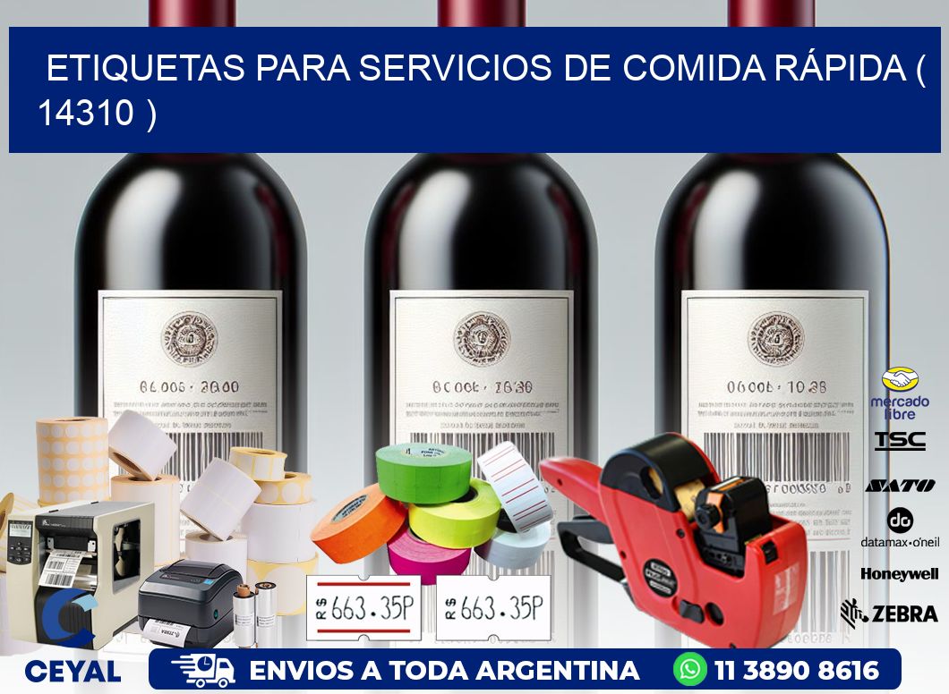 ETIQUETAS PARA SERVICIOS DE COMIDA RÁPIDA ( 14310 )