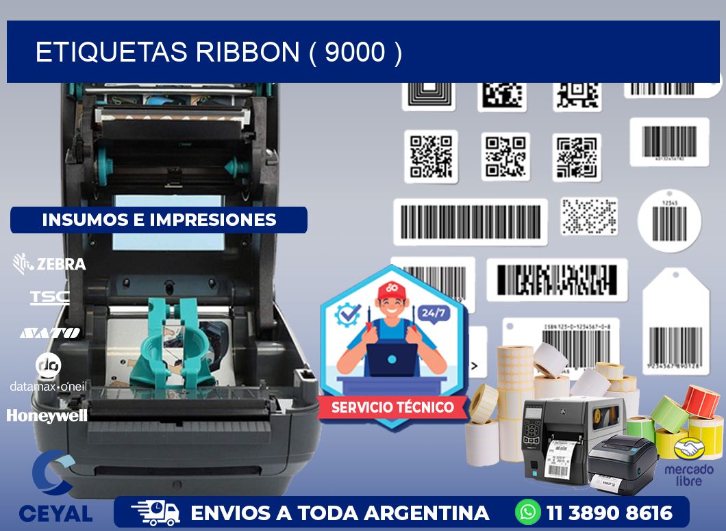ETIQUETAS RIBBON ( 9000 )