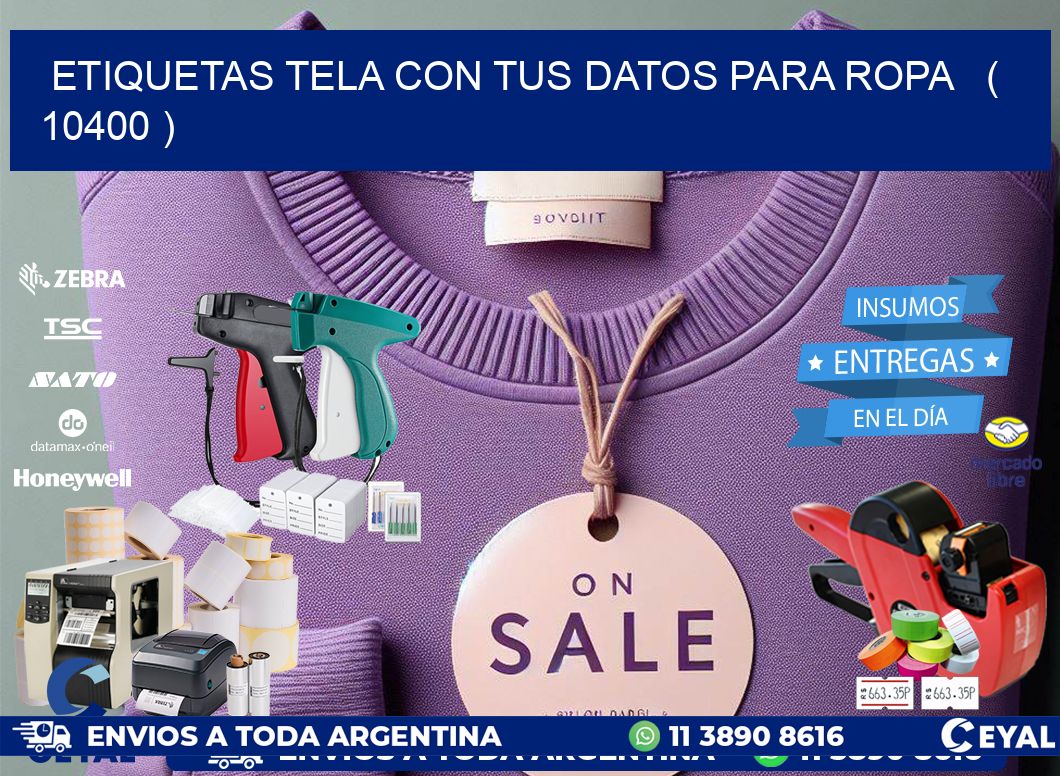 ETIQUETAS TELA CON TUS DATOS PARA ROPA   ( 10400 )