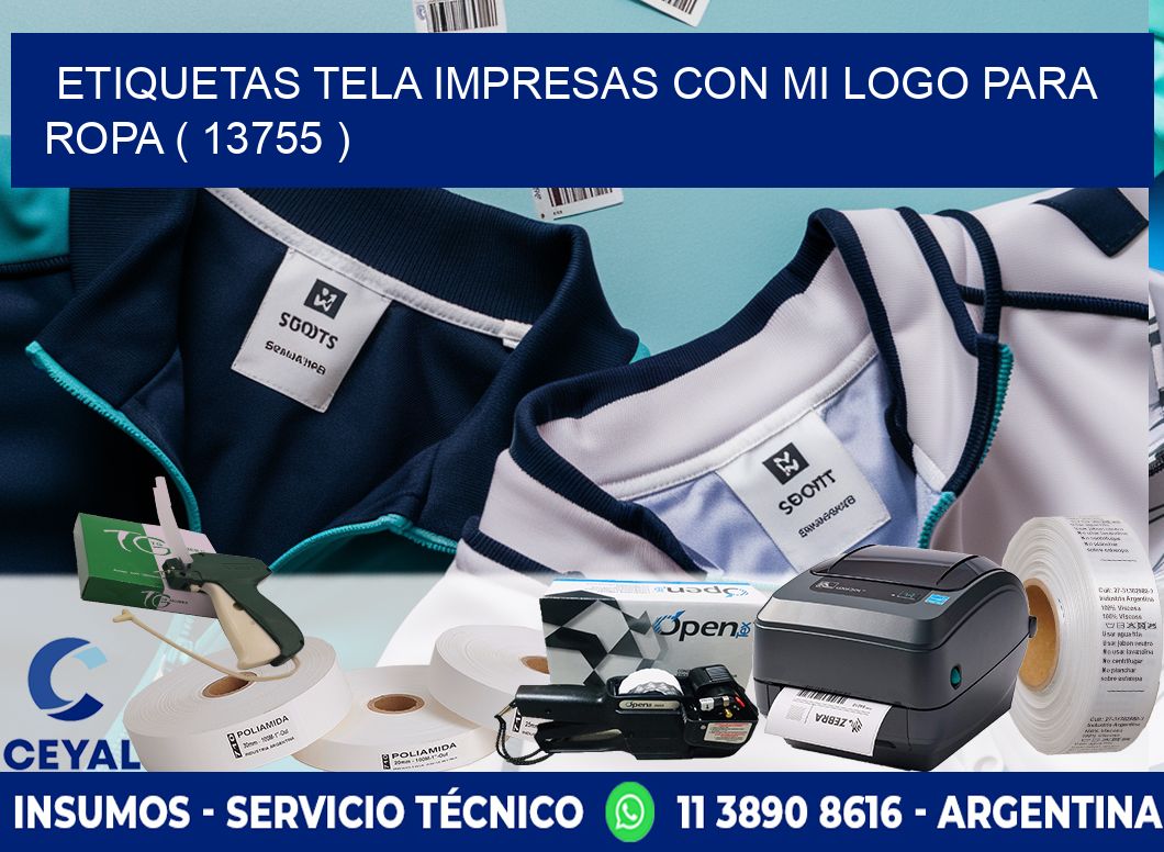 ETIQUETAS TELA IMPRESAS CON MI LOGO PARA ROPA ( 13755 )