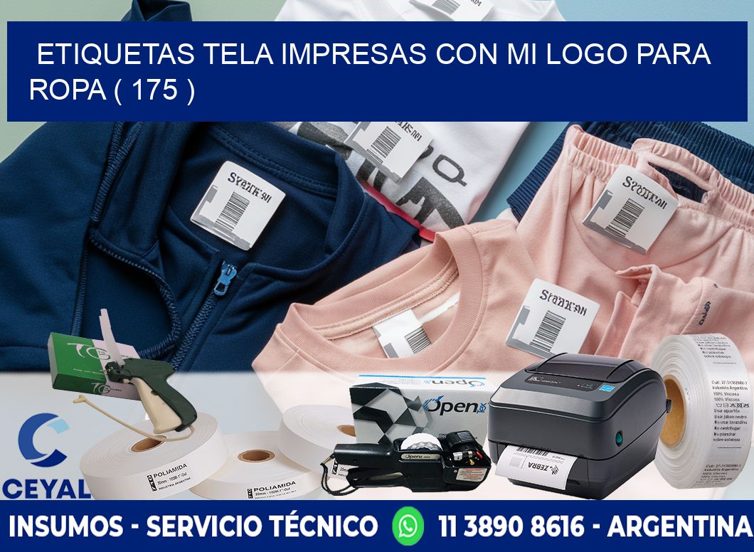 ETIQUETAS TELA IMPRESAS CON MI LOGO PARA ROPA ( 175 )