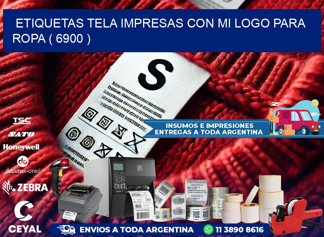 ETIQUETAS TELA IMPRESAS CON MI LOGO PARA ROPA ( 6900 )