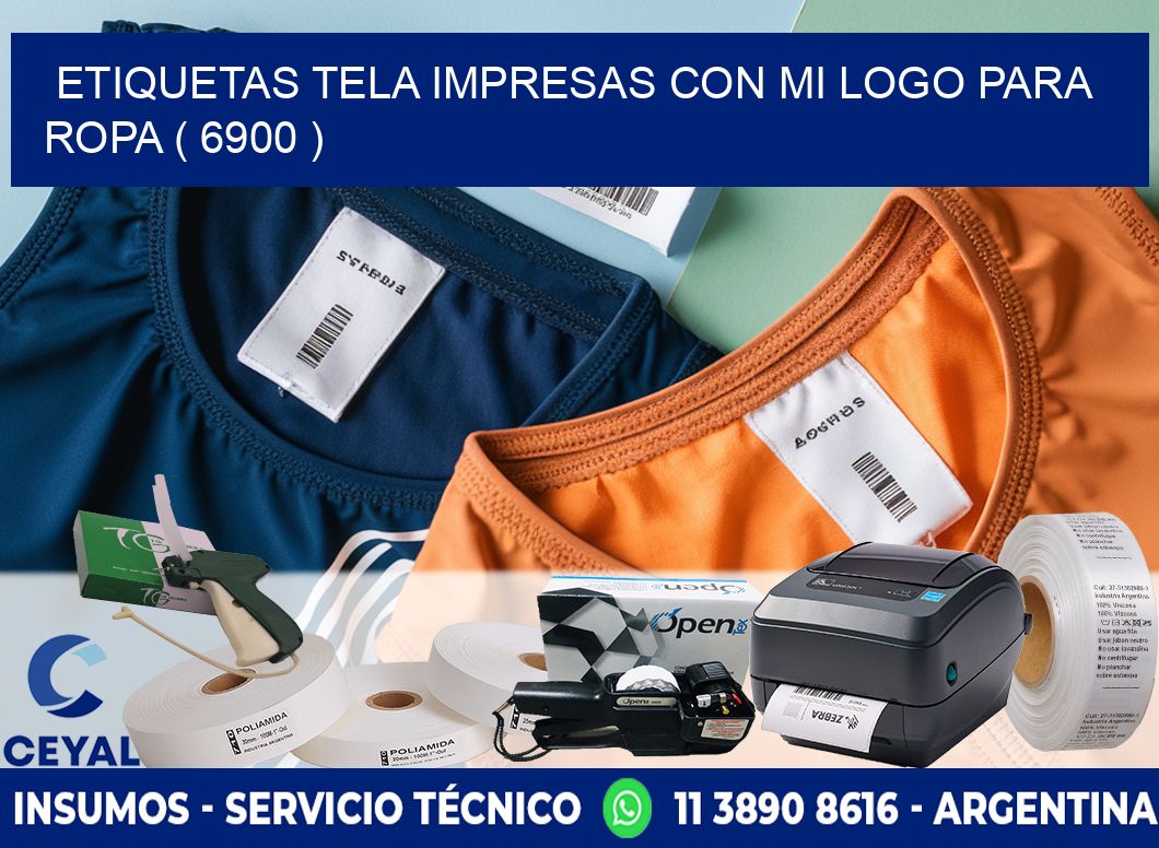 ETIQUETAS TELA IMPRESAS CON MI LOGO PARA ROPA ( 6900 )