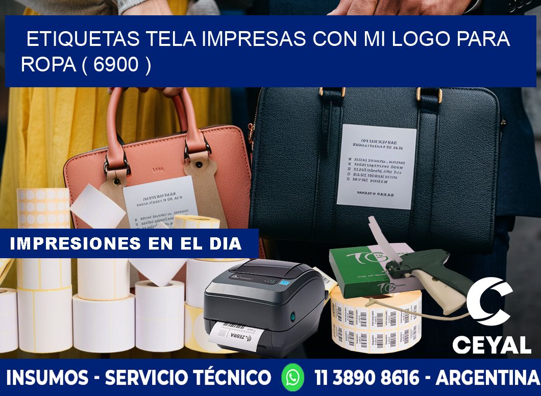 ETIQUETAS TELA IMPRESAS CON MI LOGO PARA ROPA ( 6900 )