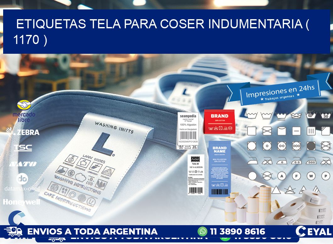 ETIQUETAS TELA PARA COSER INDUMENTARIA ( 1170 )