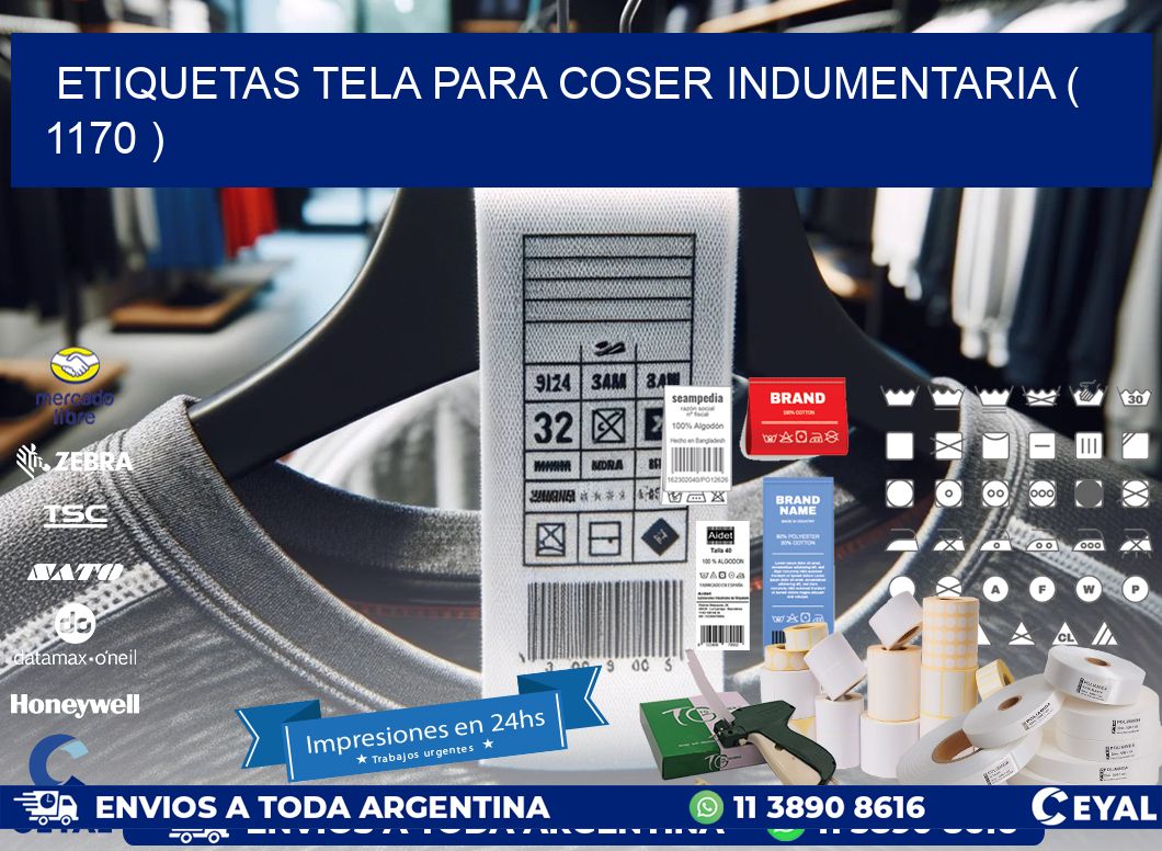 ETIQUETAS TELA PARA COSER INDUMENTARIA ( 1170 )